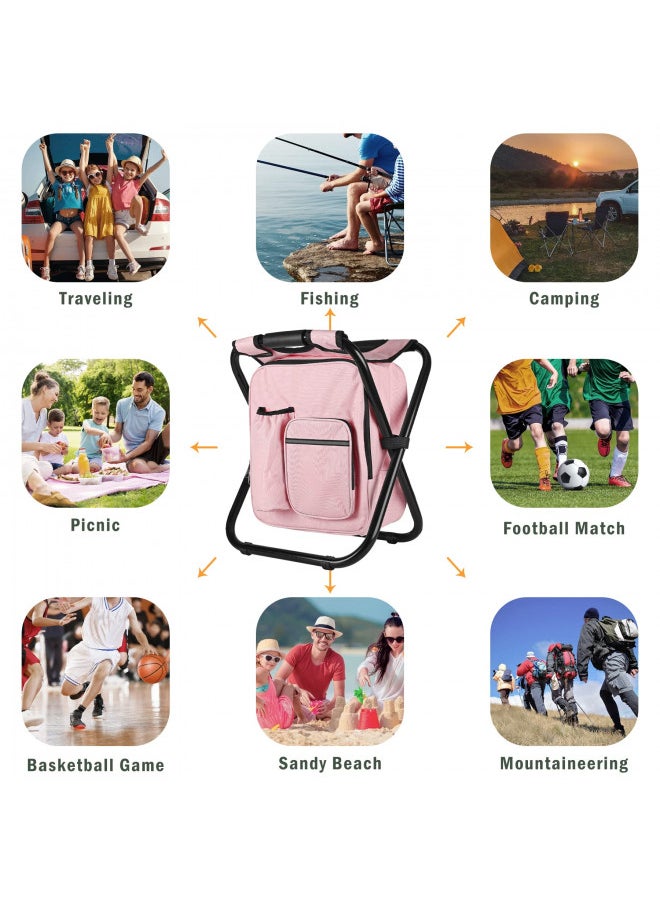 Kikerike Kikerike Backpack Stool Cooler Chair Heavy Duty 400 LBS Max Load Portable Lightweight Stool Backpack Folding Fishing Cooler Stool for Camping Hunting Fishing  - Image 2