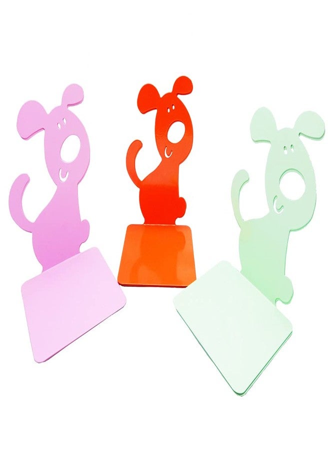 Artkingdome 1Pair Cute Dog Bookend Book End Cartoon Puppy Shape Room Metal Bookends Books Non-Slip Decoractive Gift Green Gift - Image 5