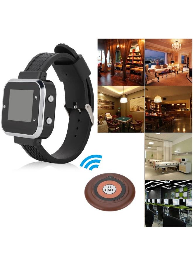 Thoraya - Wireless Caregiver Pager Set Hotel Paging System Smart Call Button 1 Wristwatch 10 Buttons - Image 1