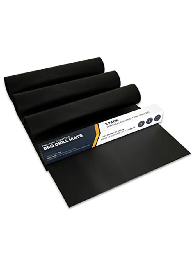 Linda'S Essentials Extra Large Bbq Grill Mat (3 Pack) - Reusable Non Stick Heat Resistant Mats For Charcoal Grill, Electric And Gas Mats, Must Have Accessories - Image 1