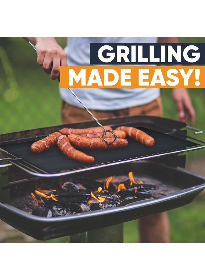 Linda'S Essentials Extra Large Bbq Grill Mat (3 Pack) - Reusable Non Stick Heat Resistant Mats For Charcoal Grill, Electric And Gas Mats, Must Have Accessories - Image 2