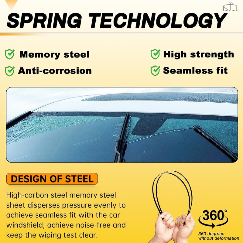 AUTOBOO 21" and 19" Windshield Wipers Blades (Pack Of 2),OEM Quality Premium All-Seasons Wiper blades,Stable and Quiet Armor wiper blades - Image 5