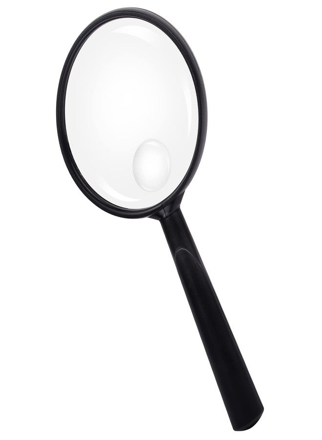 Feosky Handheld Reading Magnifier, 10X Magnifier, 75mm Shatterproof Lens, Adults Close Work Non-Slip Handle for Seniors Reading and Nature Exploration(Black) - Image 1