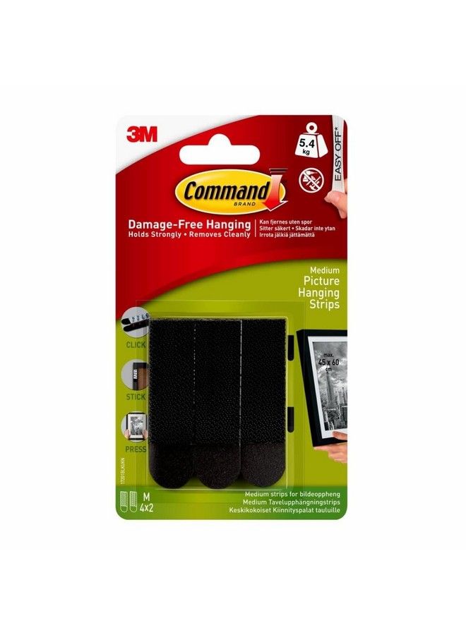 Command 17201Blk Picture Hanging Strips 24 Pairs Black 48 Piece - Image 1