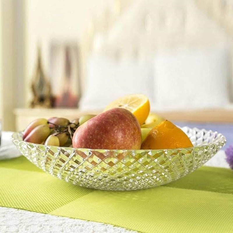 Luxansa Flat Base Glass Fruit Bowl for Dining Table Glass Bowl Fruit Bowl Fruit Bowls Dessert Bowl Desserts Crystal Clear Glass Bowl Glass Serving Bowl dryfruits Serving Bowl - Image 5
