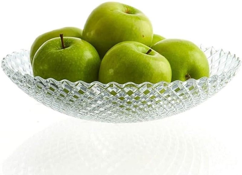 Luxansa Flat Base Glass Fruit Bowl for Dining Table Glass Bowl Fruit Bowl Fruit Bowls Dessert Bowl Desserts Crystal Clear Glass Bowl Glass Serving Bowl dryfruits Serving Bowl - Image 1