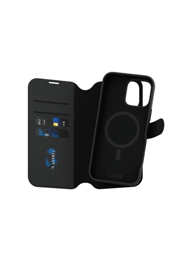 PanzerGlass حافظة بانزر جلاس كير جلد تانغو لهاتف آبل آيفون 16 برو ماكس 6.9" 2024 | حماية من السقوط حتى 15 قدم، حافظة 2 في 1، 3 فتحات بطاقات، غطاء خلفي مغناطيسي قابل للفصل، حافة كاميرا مرتفعة - أسود - Image 1