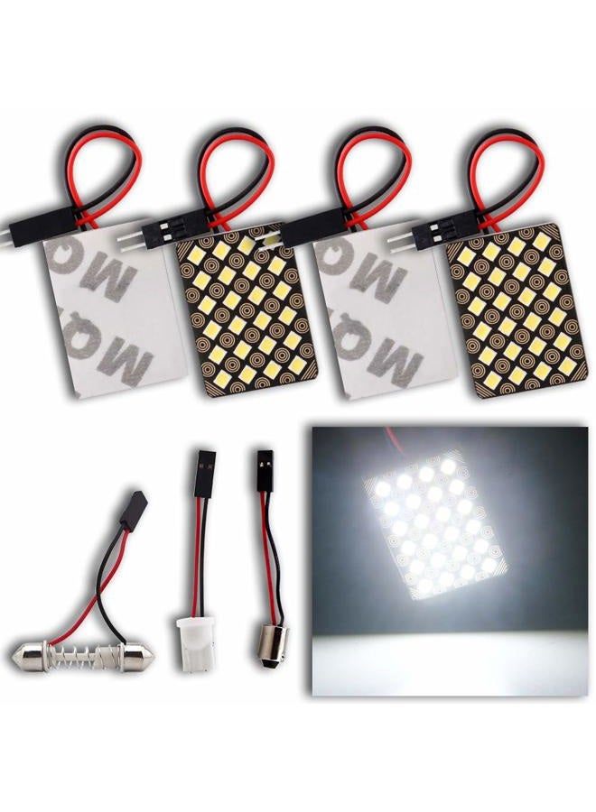 GLL Panel Interior Dome LED Reading Lights for Car Auto 2835 24-SMD White DC12V T10+BA9S+Festoon Adapter Pack of 4 - Image 1