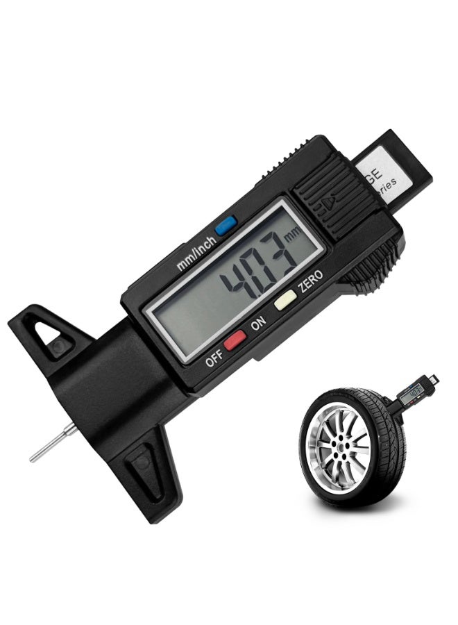 KOWVOWZ Tire Tread Depth Gauge, Digital Tyre Tread Depth Gauge with LCD Display, 0-25.6 mm, Easy Read, Portable Size, Suitable for Cars, Trucks, Motorcycles - Image 1