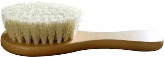 ماما يويو Natural Goat Hair Baby Hair Brush - Extra Soft Wood