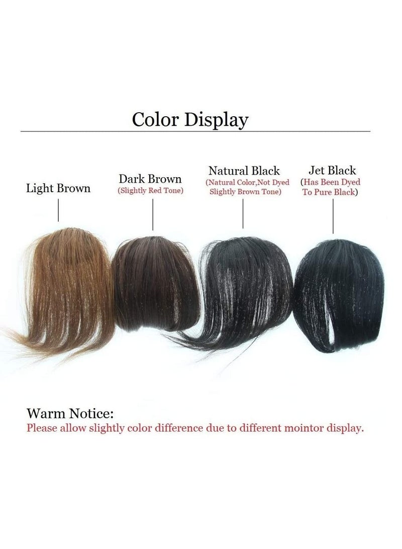 Estelle Side Bangs Clip in Real Human Hair Bangs Natural Clip on Side Bangs Straight Fringe Hair Extensions Natural Black - Image 2