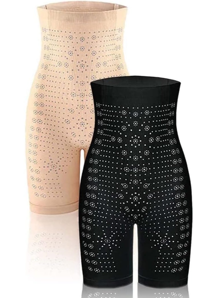 Tummy Control Shapewear, Lift the Hips and Tighten the Abdomen Shaping Leggings, Tighten the Sagging Fat, Get Rid of Belly Fat, Soft and Comfortable, for Women, Skin Color and Black - Image 1