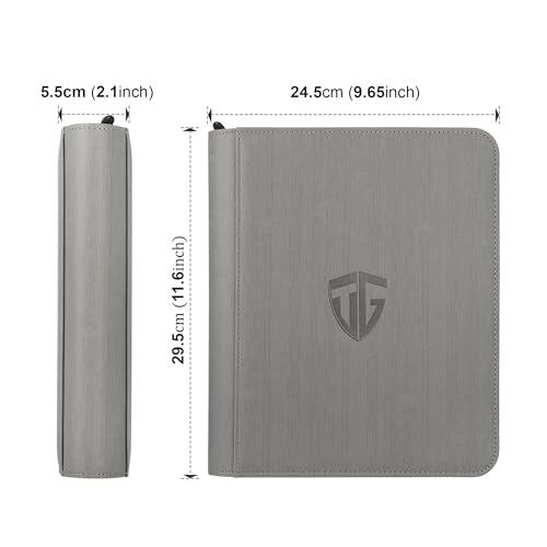TCGUARD Toploader BinderHolds 112 Toploaders 4 Pocket Top Loader Binders for 3 x 4 Rigid Card Holders for Trading Cards or Sports Cards Binder Gray - Image 3