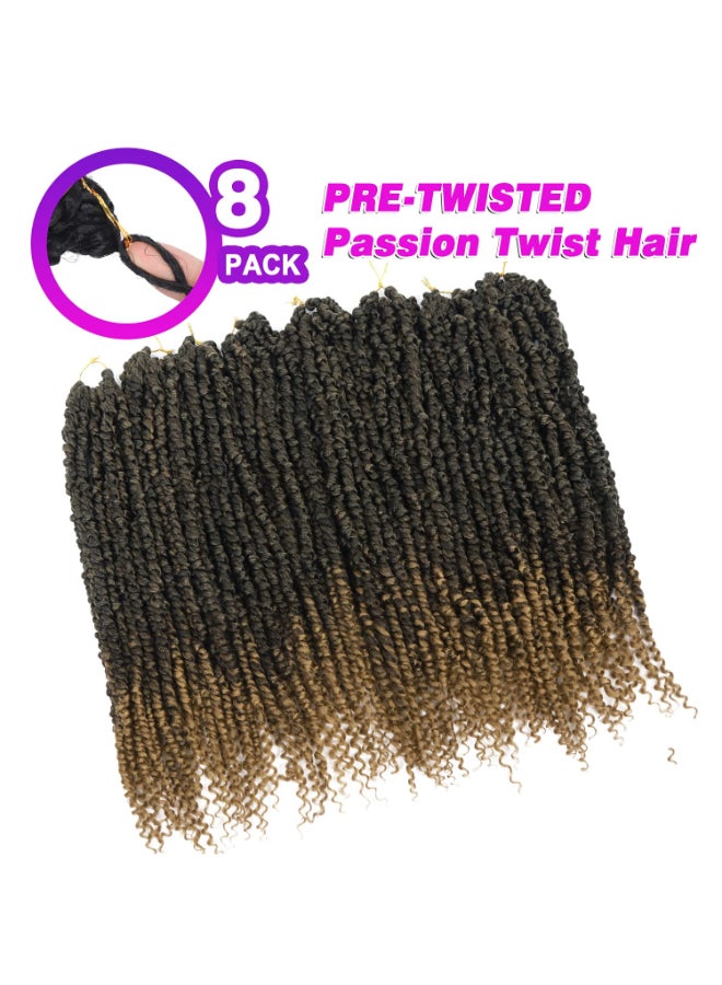 Bileaf Passion Twist Hair 24 Inch Pretwisted Passion Twist Crochet Hair Pre Looped Ombre Blonde Crochet Passion Twist Crochet Braids Bohemian 8 Packs T27 - Image 4