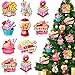 Yulejo 24 Pcs Christmas Candy Ornaments Pastel Wooden Christmas Tree Decorations Candy Cane Cake Lollipop Ice Cream Ornaments with Rope for Home Xmas Tree Topper DIY Party Decor - Image 3