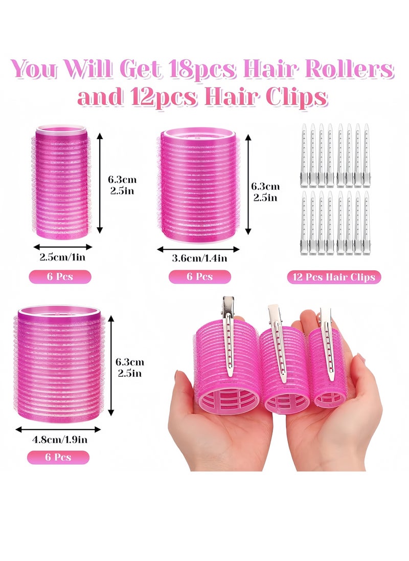 QIRRA 31Pcs Hair Rollers Set with Storage Bag, 6 Large, 6 Medium, 6 Small Self-Grip Curlers + 12 Clips, 1 Storage Bag– for Long, Medium, Short Hair  - Image 3
