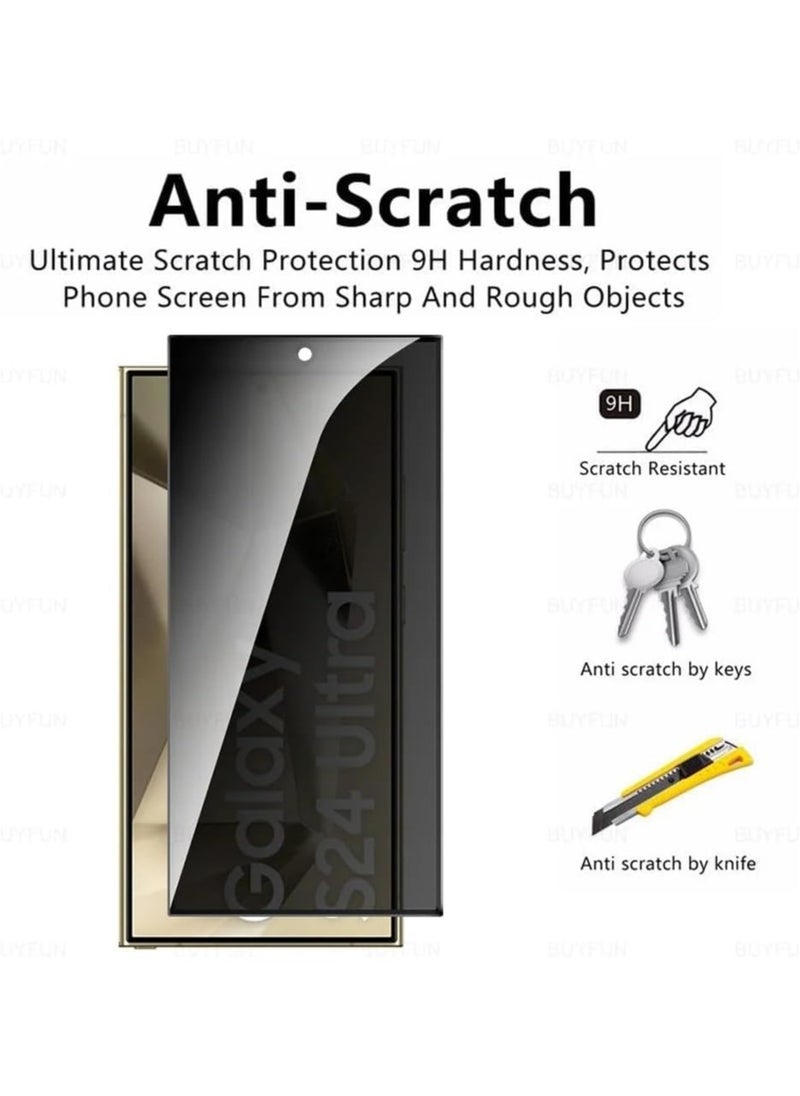 Generic (Pack 1 Privacy Tempered Glass for Samsung Galaxy S24 Ultra 5G | Support Fingerprint Unlock Anti-Spy Screen Protector Guard for Galaxy S24 Ultra – Full Screen Coverage/HD/Easy Installation  - Image 2