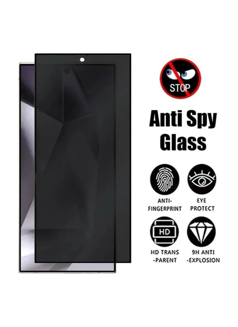 Generic (Pack 1 Privacy Tempered Glass for Samsung Galaxy S24 Ultra 5G | Support Fingerprint Unlock Anti-Spy Screen Protector Guard for Galaxy S24 Ultra – Full Screen Coverage/HD/Easy Installation  - Image 3