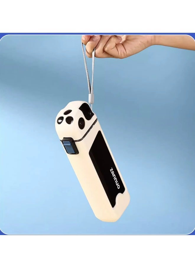 Twisoo Flip-top Portable Square Plastic Water Bottle, 350ml, Food-grade, Duckbill Design, Silicone Seal, Cream