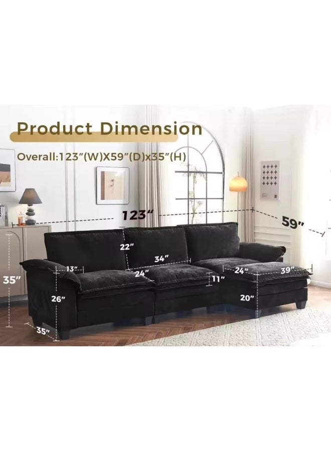Modern Sectional Sofa Set with Ottoman - Image 2
