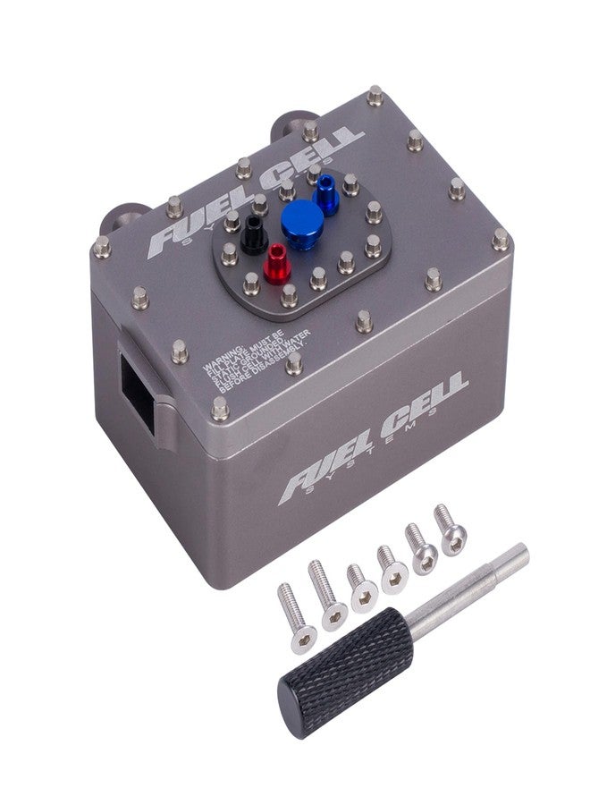 AMK 1/10 RC Crawler Fuel Cell Receiver, CNC Aluminum RC Cell Receiver, Simulated Fuel Tank for SCX10 PRO, Roll Cage, RR10 Capra, and Other RC Crawler Cars (Gray) - Image 1