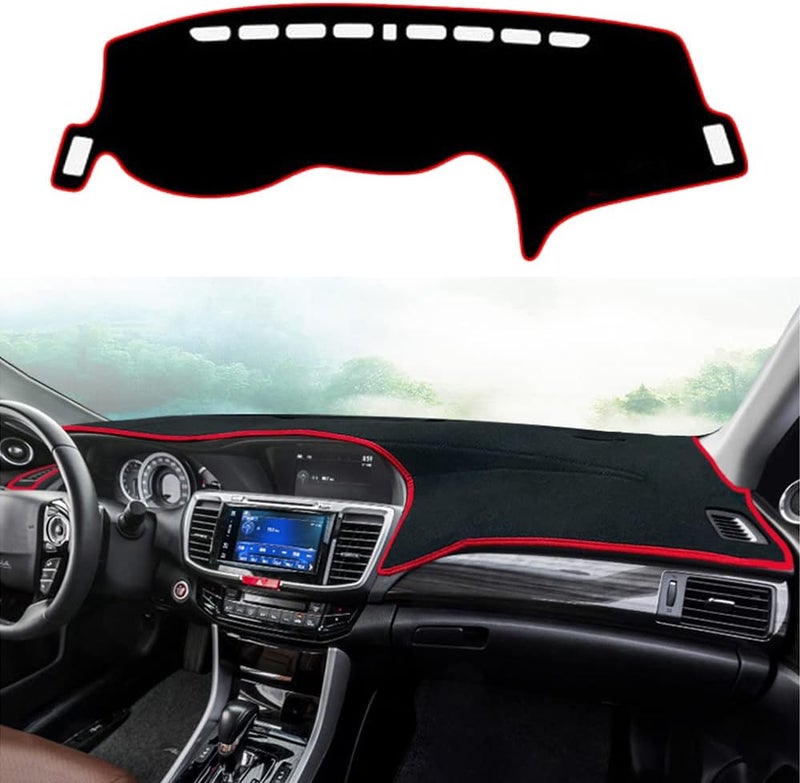YOFAMO Dashboard Cover Mat for Honda Accord 2014-2017 with Red Edge - Image 1