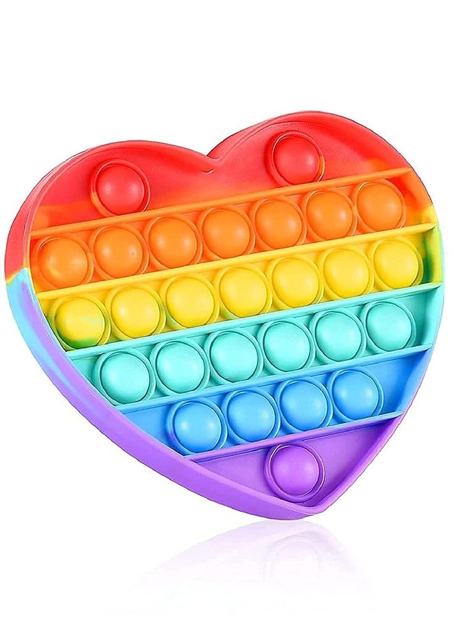 AIMERS Push Pop Fidget Toy, Push Pop Bubble Sensory Fidget Toy Silicone Pop Bubble Sensory Silicone Toy Simple Dimple, Autism Special Needs Stress Reliever (Heart) - Image 1