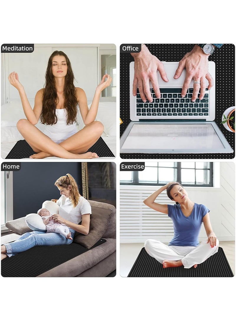 HaLunhi Grounding Mat for Bed，Black，Earth Connected，Conductive Carbon Fiber & PU Leather，Sleeping Mattress Cover，Grounding Kit，Easy Care（136*180cm）  - Image 4