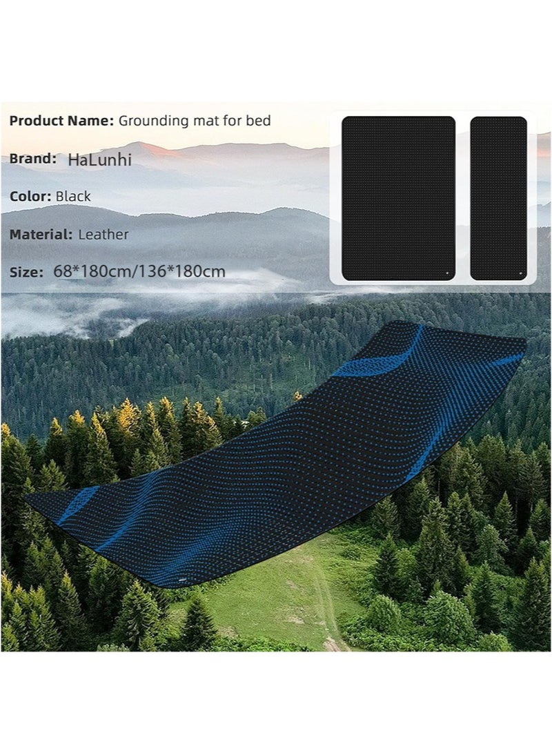 HaLunhi Grounding Mat for Bed，Black，Earth Connected，Conductive Carbon Fiber & PU Leather，Sleeping Mattress Cover，Grounding Kit，Easy Care（136*180cm）  - Image 5