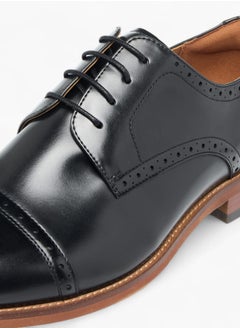 DUCHINI Mens Solid Derby Shoes With Lace-Up Closure  - Image 3
