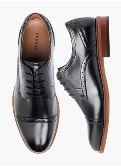 DUCHINI Mens Solid Derby Shoes With Lace-Up Closure  - Image 1