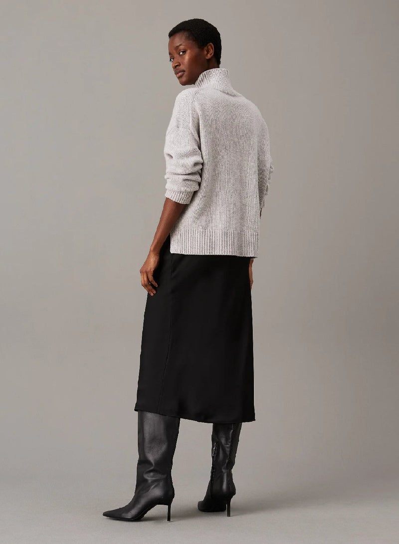 CALVIN KLEIN Slim Crepe Midi Skirt - Image 2