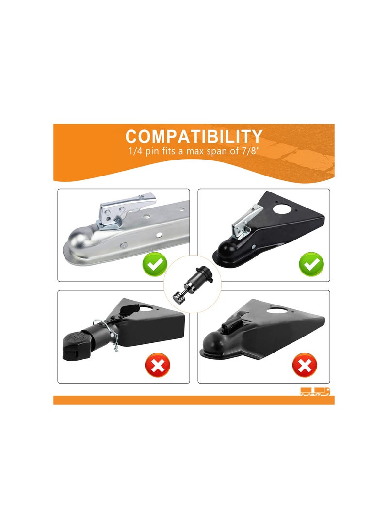 SOLARAE Hardware Trailer Tongue Lock 1/4" Dia, Trailer Coupler Lock with 7/8 Inch Span Fits Latch-Type Coupler, Solid Coupler Lock with Keys for Towing Boat Truck Rv Car Trailer, Preventing Corrosion (1pack) - Image 4