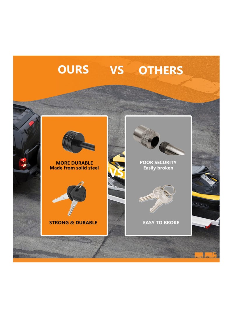 SOLARAE Hardware Trailer Tongue Lock 1/4" Dia, Trailer Coupler Lock with 7/8 Inch Span Fits Latch-Type Coupler, Solid Coupler Lock with Keys for Towing Boat Truck Rv Car Trailer, Preventing Corrosion (1pack) - Image 5