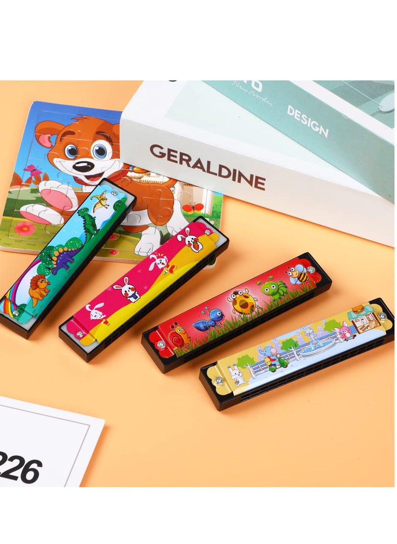 Harmonica for Kids Adults Beginners, 4PCS Diatonic 16 Holes C Key Harmonica, Cute Cartoon Printed Harmonica Mouth Organ for Beginner, Children, Kids, Musical Instrument Gift  - Image 2