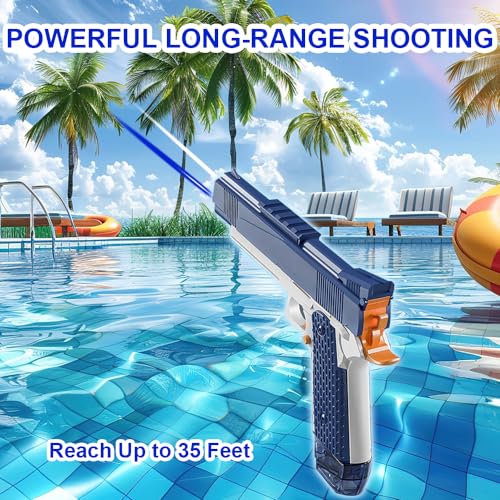 EWRITN Electric Water Gun for Adults Automatic BatteryOperated Water Pistol with 32 Ft Range 550ML Large Capacity Squirt Gun for Kids Summer Outdoor Fun HighPowered - Image 5