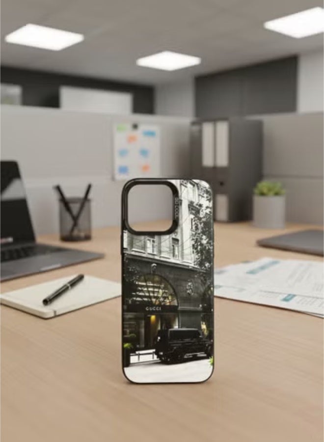 Grace Iphone 16 pro max  Lux-Street Collection: Premium Matte Case with City Architecture & Luxury SUV Graphic - protective cover - Image 1