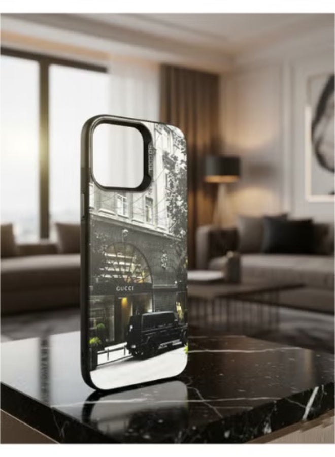Grace Iphone 16 pro max  Lux-Street Collection: Premium Matte Case with City Architecture & Luxury SUV Graphic - protective cover - Image 2