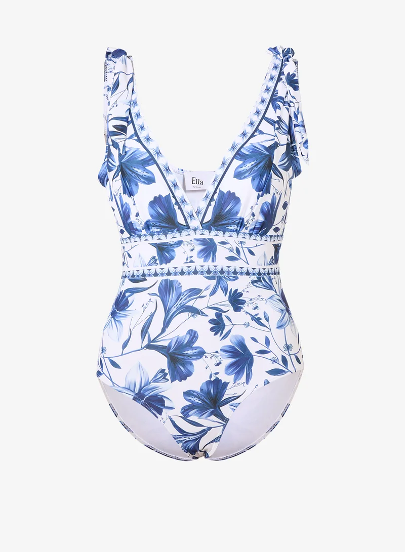 ELLA Printed Swimsuit & Skirt Set