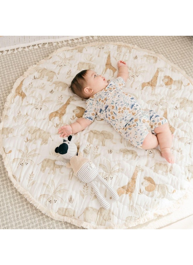 Crane BABY Crane Baby Safari Baby Tummy Time Activity Mat 40"X40", Reversible Floor Play Mat for Boys and Girls, Jungle Nursery Decor  - Image 5