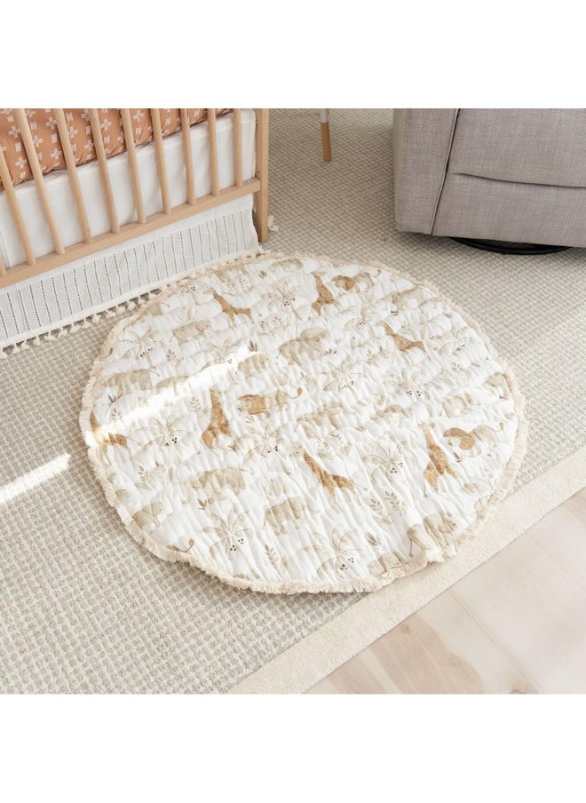 Crane BABY Crane Baby Safari Baby Tummy Time Activity Mat 40"X40", Reversible Floor Play Mat for Boys and Girls, Jungle Nursery Decor  - Image 4