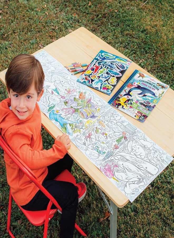 eeBoo: Fold-Out Coloring Book - Under The Sea - Includes 50 Stickers, 39" of Ocean Coloring & Stickering Space, Oversized Activity Fun, Kids Ages 3+ - Image 4