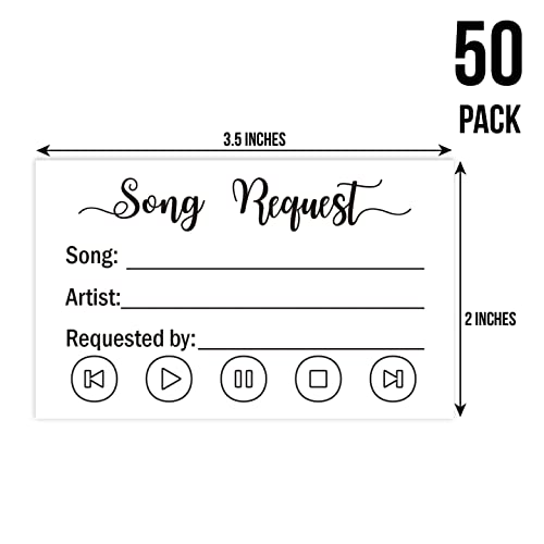 TENTADO 50 Song Request Cards for Wedding DJ, Prom, Party, Response Card, Plain RSVP kit for Wedding, Baby Bridal Shower, Birthday, Invitations, 3.5 X 2 inches - Image 3