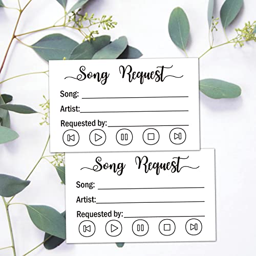 TENTADO 50 Song Request Cards for Wedding DJ, Prom, Party, Response Card, Plain RSVP kit for Wedding, Baby Bridal Shower, Birthday, Invitations, 3.5 X 2 inches - Image 2
