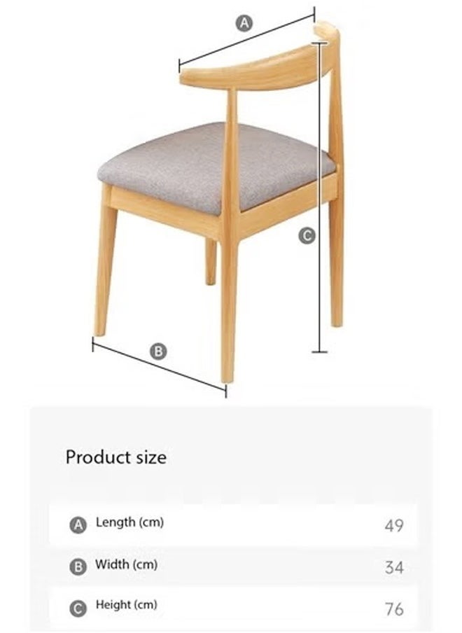 C&C Home Multipurpose Use Modern Kitchen Armless Side Chair with Metal Legs Curved Backrest Dining Chair Comfortable Fabric and Foam Seat Living Room Chair for Home Office Restaurants 49x34x76 cm  - Image 5