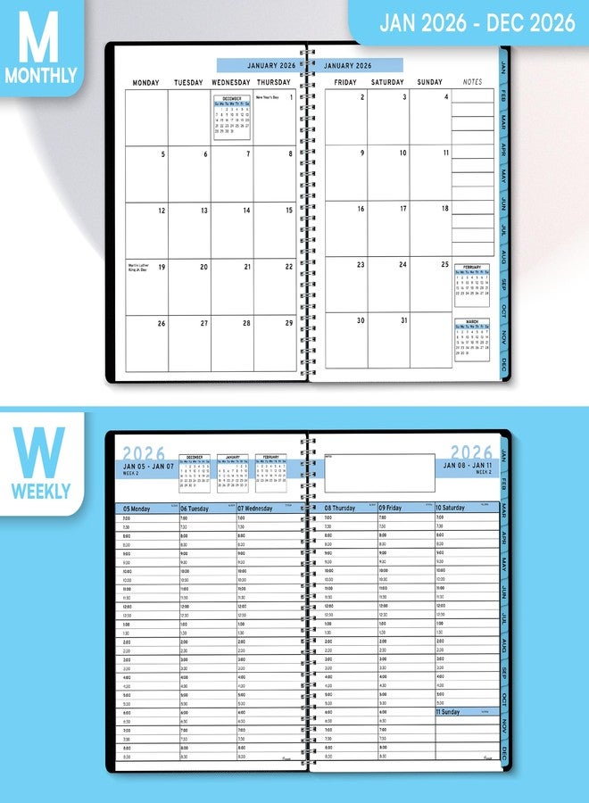 ensight 2026 Appointment Book & Planner- Ensight 6.5 x 8.5 inches Large Tabbed Daily Hourly Weekly Planner, Calendar & Schedule Book 30-Minute time Slots 2026- Dec 2026- Blue - Image 3