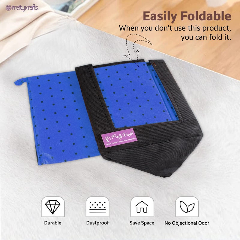 PrettyKrafts PrettyKrafts 9 Pcs Non Woven Shirt StackerCloth Organizer for StorageCloset Wardrobe Organizer for StorageFoldable Shirt Organizer Cloth Storage Box Blue 26x40x26 cm  - Image 3