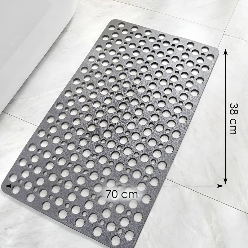 Silicone Mat - Non-Slip Bathtub Shower Mat, 38x70cm (gray) - Image 4
