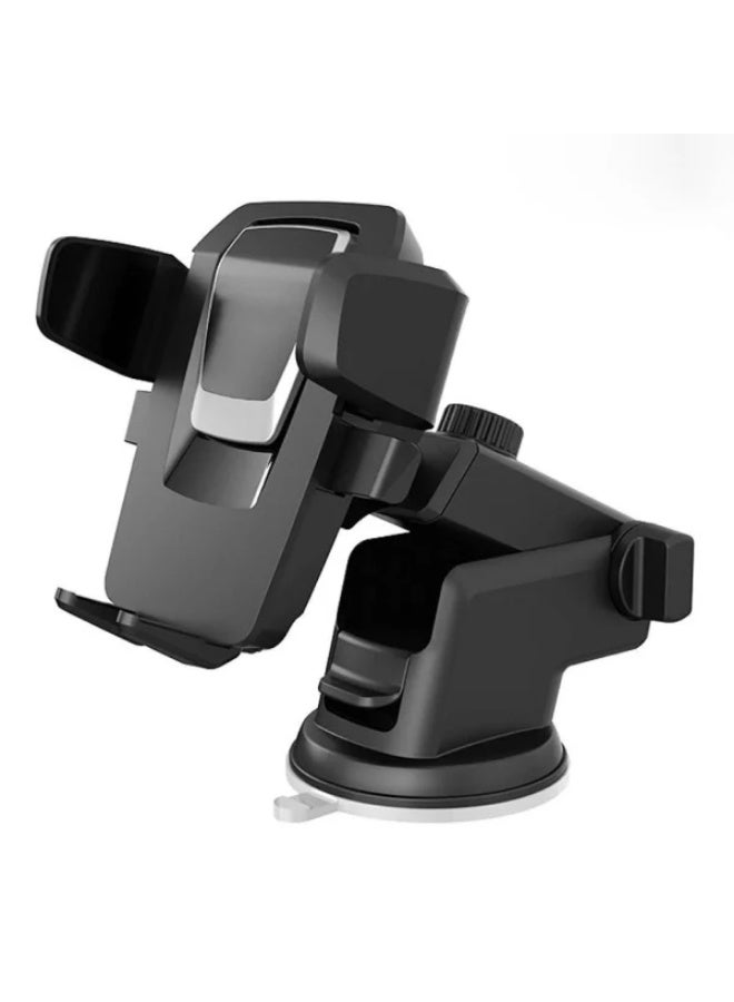 بروماس حامل هاتف للسيارة يُثبّت على الزجاج الأمامي، مزود بذراع تثبيت قوي ومغناطيس شفط - أسود