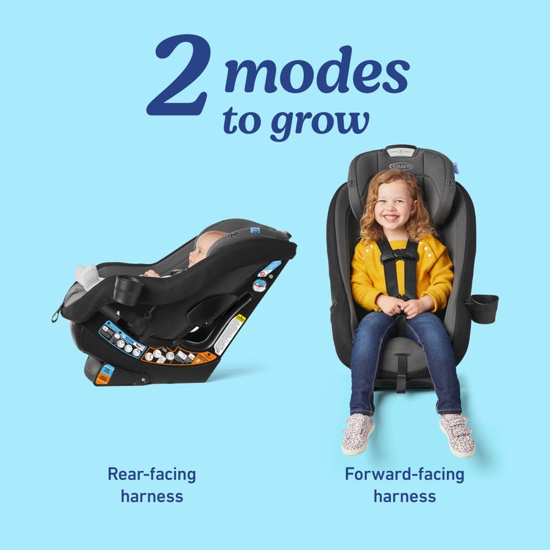 Graco Contender Slim Convertible Car Seat, West Point, Lightweight Travel Car Seat with Compact, Space-Saving Design, Rear-Facing 5â€“40 lbs, Forward-Facing 26.5â€“65 lbs, Easy to Transfer, FAA Approved - Image 2